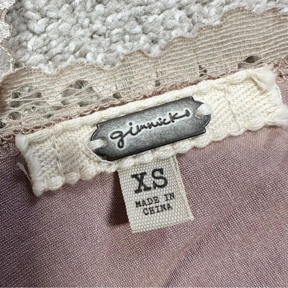 Gimmicks by BKE Floral Mesh Lace Tank Top Cream Valentine Cottagecore Size XS - Picture 11 of 14